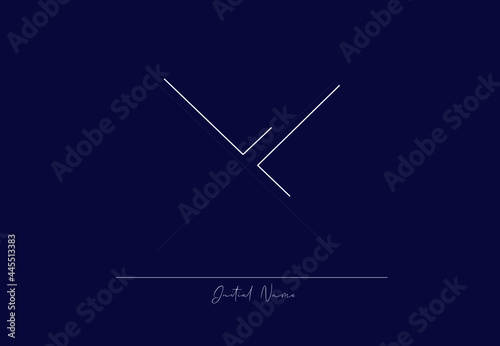 White stylish and elegant letter X with dark blue background signature logo for company name or initial   © ZAinab