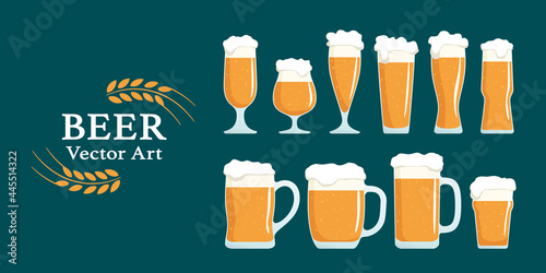 Beer Images, ビールのイラスト, vector art set