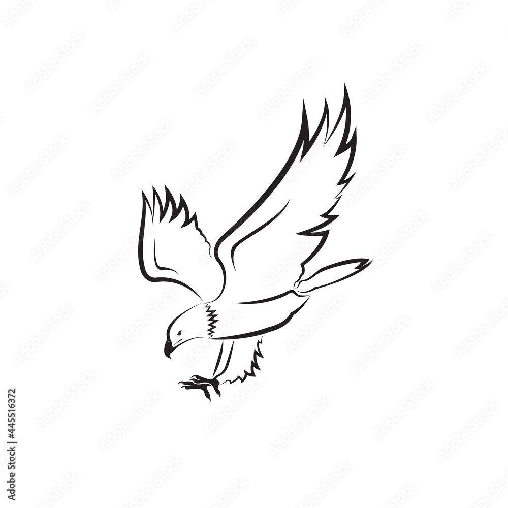 Fototapeta premium Vector of an eagle design on white background. Bird. Wild Animals. Easy editable layered vector illustration.