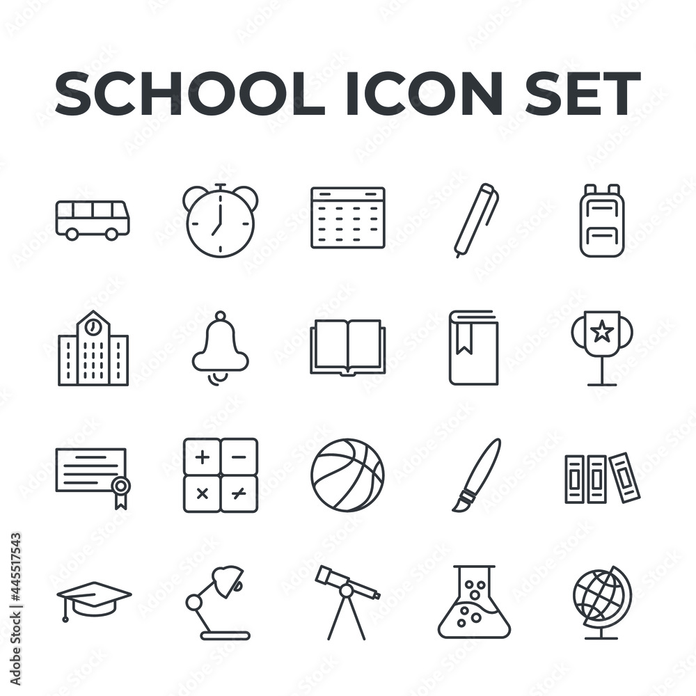 school set icon, isolated school set sign icon, vector illustration school set icon, isolated school set sign icon, vector illustration
