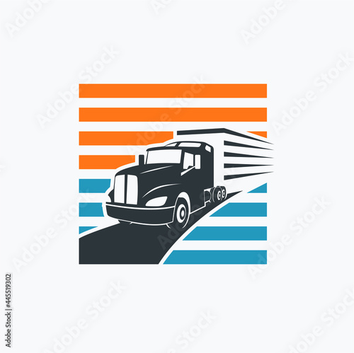 icon for trucking company, vector art.