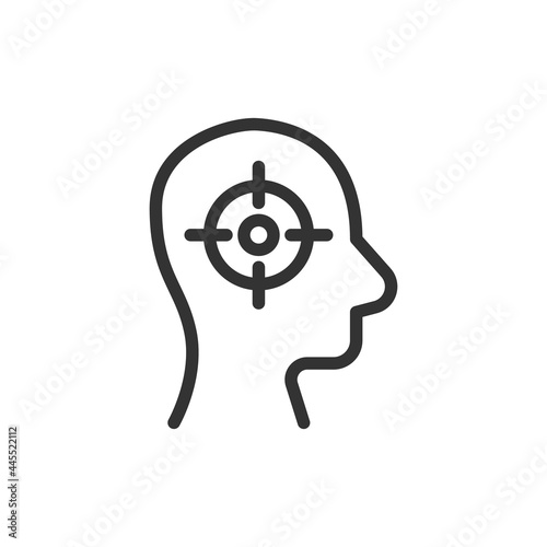 Premium targeting line icon for app, web and UI.