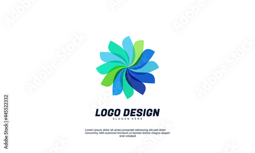 awesome abstract creative company business with multicolored flat design