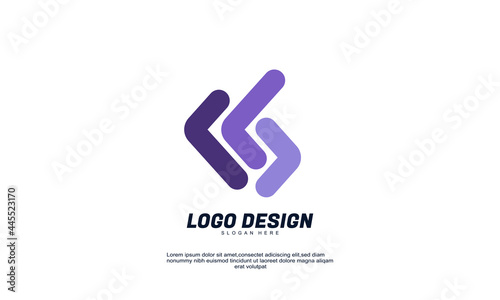 stock vector creative arrow company logo branding business overlay with flat design