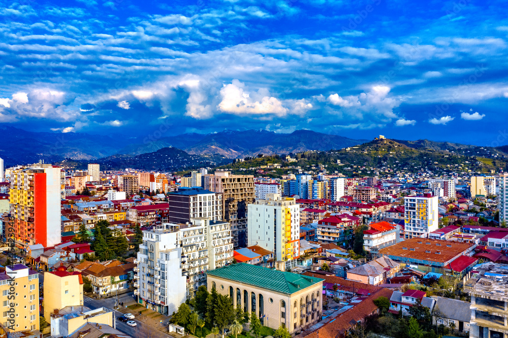 Batumi, Georgia - May 3, 2021: Beautiful clouds over the city Batumi, Georgia - May 3, 2021: Beautiful clouds over the city