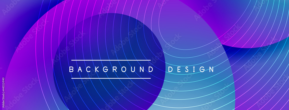 Gradient circles with shadows. Vector techno abstract background. Modern overlapping forms wallpaper background, design template Gradient circles with shadows. Vector techno abstract background. Modern overlapping forms wallpaper background, design template