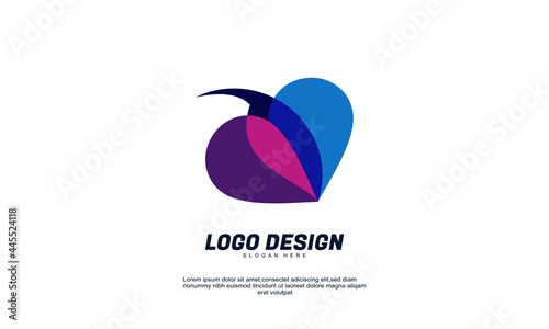 awesome creative company business transparent multicolor gradient design logo with flat design