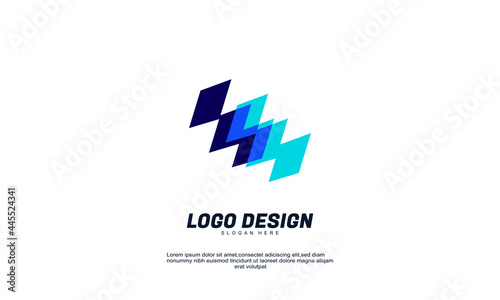 stock abstract creative company colorful logo design modern minimal style vector emblem with flat design