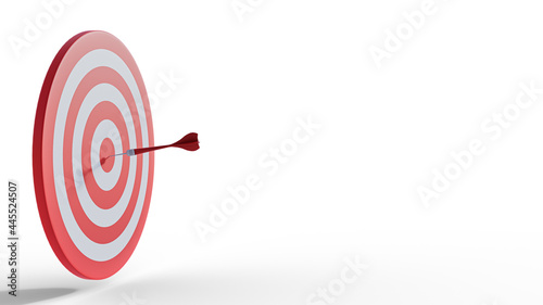 Darts target 3d illustration isolated on white background. Success Business Concept. © nonnie192