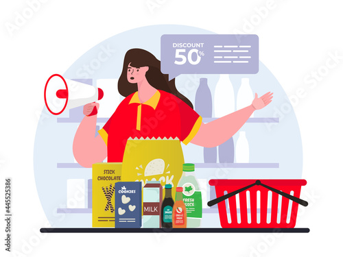 Shopping discount promotion offer illustration