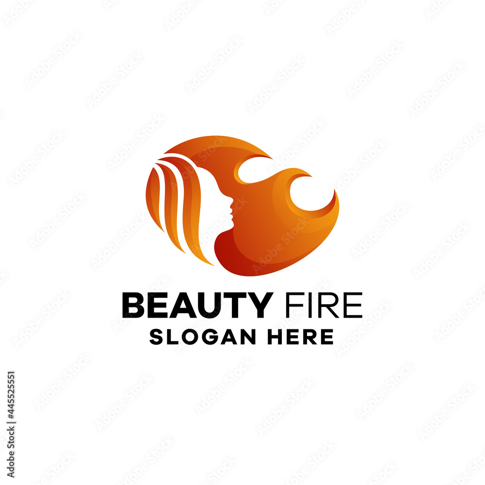 Beauty Fire Gradient Logo Template Beauty Fire Gradient Logo Template