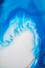 Fotobehang Kristal Etherische blauwe en gouden harskunst  © Mari Dein
