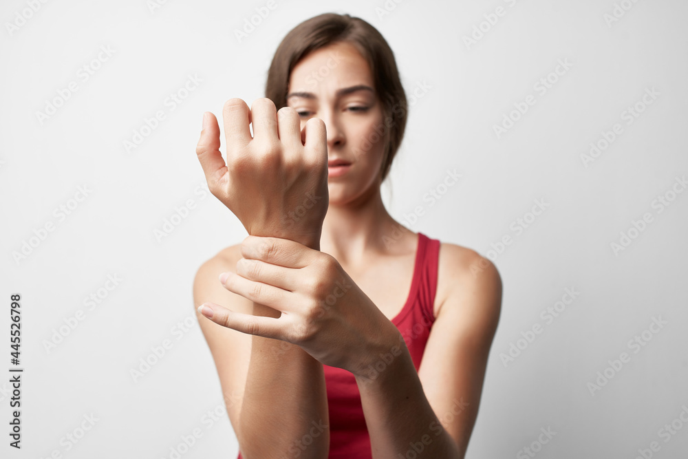 woman with injured arm composition health problems treatment woman with injured arm composition health problems treatment
