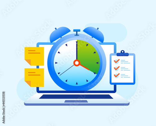 To do list and checkmark flat vector illustration banner and landing page