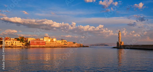 Picturesque old port of Chania, Crete island. Greece