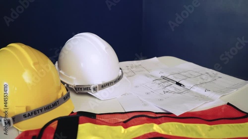 Construction Engineer, on-site planning, interior view work before decoration
