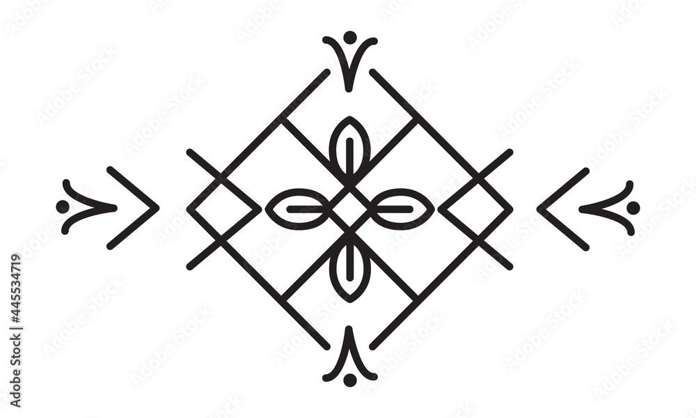 Text divider in tribal style. Floral and geometric elements for ...