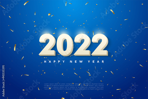 Happy New Year 2022 With Bold White Numbers