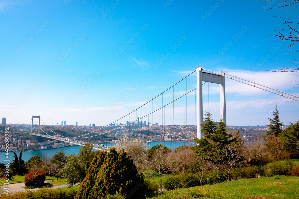 Fototapeta premium Fatih Sultan Mehmet Bridge in Istanbul