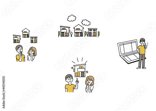 住宅ローンに関するイラストセット2