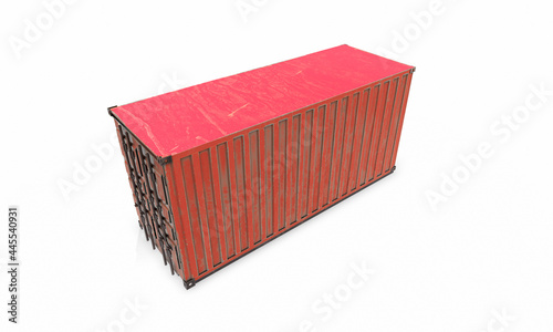 shipping container with podium in sky blue pastel composition for modern stage display and minimalist mockup ,Concept 3d illustration or 3d render photo