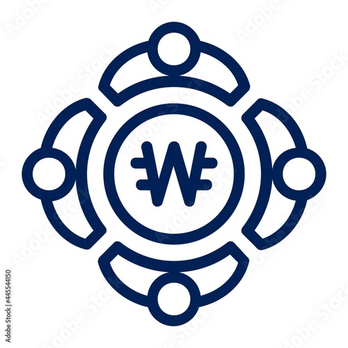 Crowdfund in Korean Won Money Icon