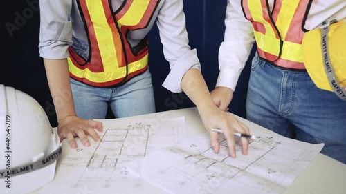 Construction Engineer, on-site planning, interior view work before decoration