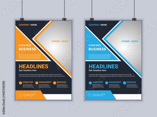 Modern business flyer vector template design. creative marketing agency flyer design. Brochure flyer template. 2 page flyer template 