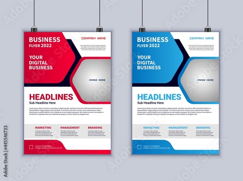 Modern business flyer vector template design. creative marketing agency flyer design. Brochure flyer template. 2 page flyer template 