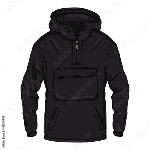 Cartoon Anorak . Casual Outdoor Clothing Vector Illustration