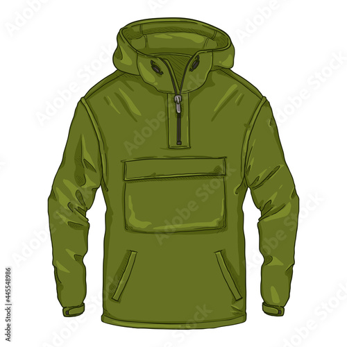 Cartoon Anorak . Casual Outdoor Clothing Vector Illustration