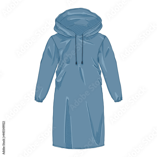 Raincoat with Hood. Vector Cartoon Illustration
