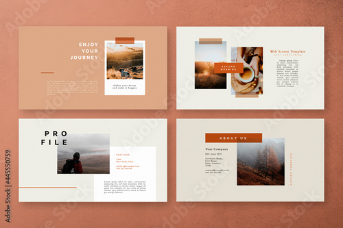 Autumn color tone social media blog template vector 