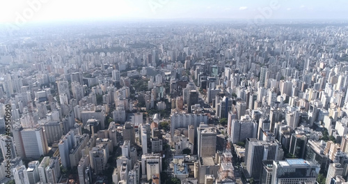 Aerial view of the city of Sao Paulo, Brazil.