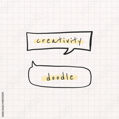 Speech bubble creativity doodle vector