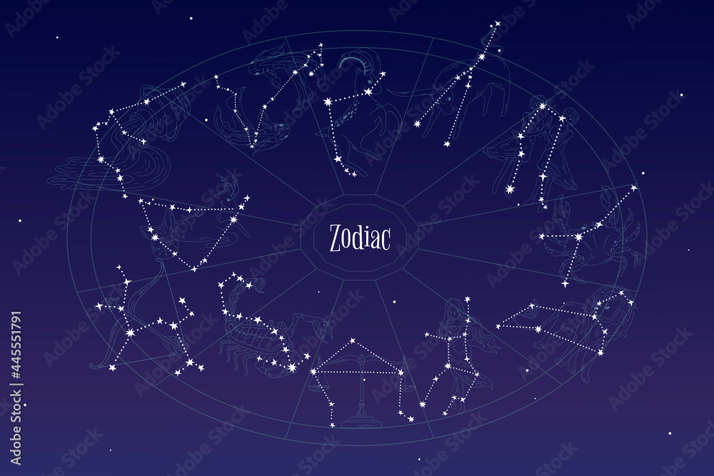 Obraz premium Astrological star signs vector set