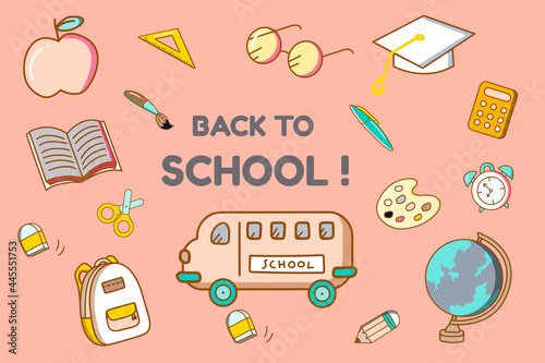 Back to school stationery vector