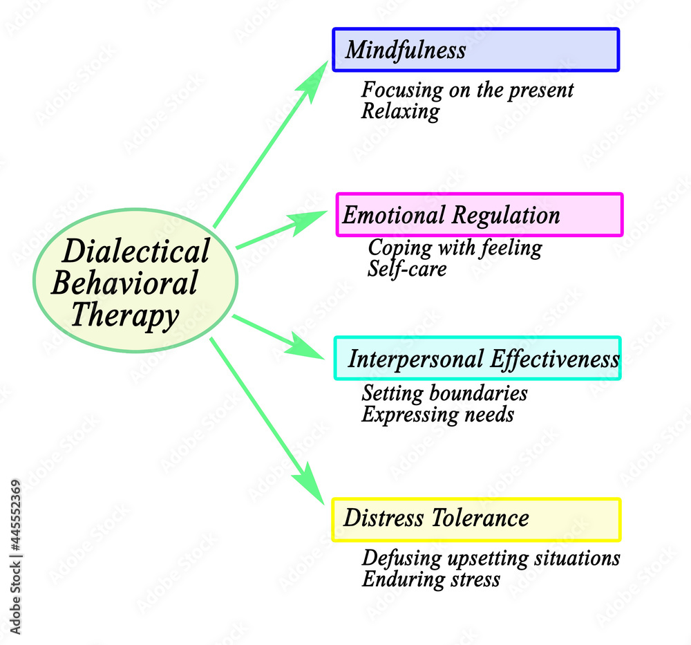 Components Of Dialectical Behavioral Therapy Stock Illustration | Adobe ...