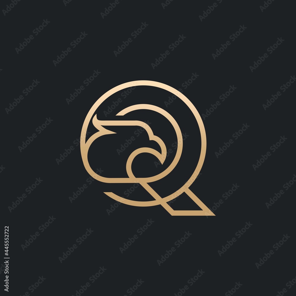Obraz premium Letter Q Eagle Logo , Initial Premium Design