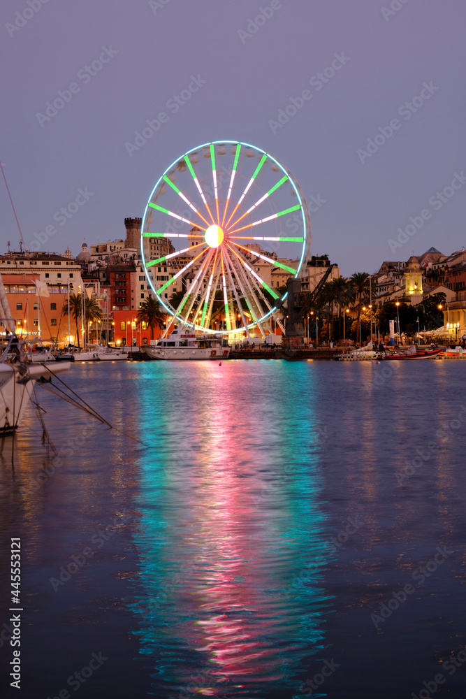 the porto antico (old harbor) and the wheel of Genova