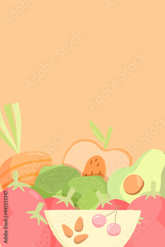 Hand drawn vegetables background vector
