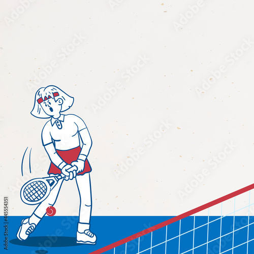 Woman playing tennis vector