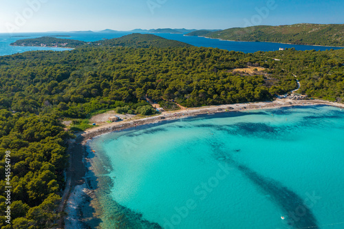Aerial view of the Sakarun beach on Dugi otok, Croatia