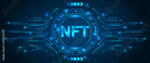 NFT Non-Fungible Token. Digital token. Cryptoart