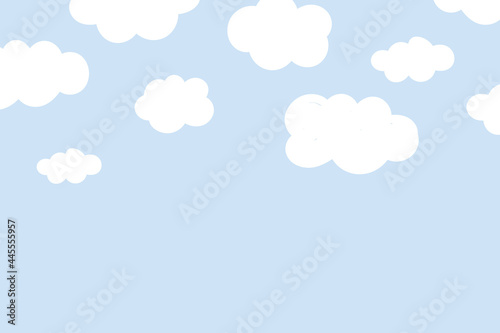 Cute background vector with fluffy cloud pattern