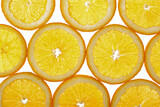Fresh Orange Slices Background. Top View.