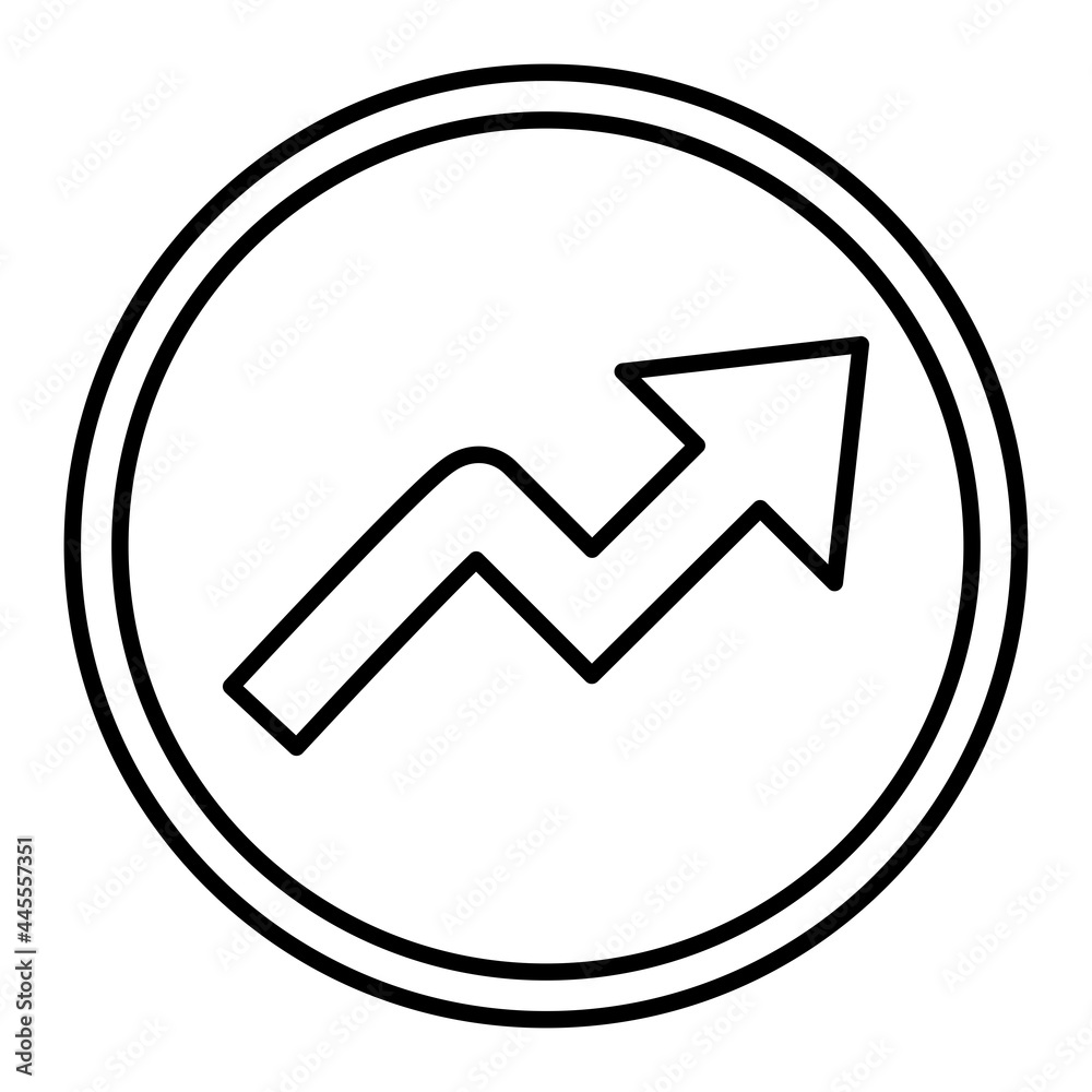 Vector Zigzag Arrow Outline Icon Design Vector Zigzag Arrow Outline Icon Design