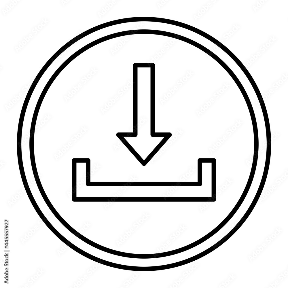 Vector Download Outline Icon Design