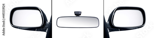 set of car mirrors. on white background