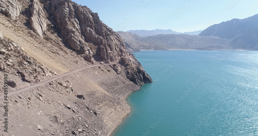 Cajon del Maipo canyon and Embalse El Yeso, Andes, Chile. South America Cajon del Maipo canyon and Embalse El Yeso, Andes, Chile. South America